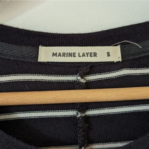 Marine Layer Modal Nautical Stripe Navy White McKenzie 3/4 sleeve Dress S Small - Picture 4 of 10
